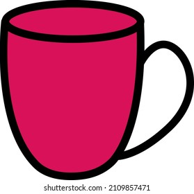 Pink cup, illustration, vector on a white background.