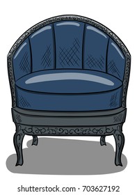 A pink cupboard with dark gray details and a mirror in two doors eps 10 illustration