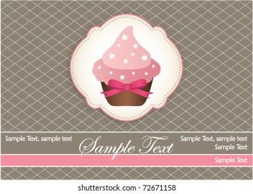 Tarjeta de pastel rosa