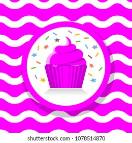 pink cupcake, pink card template 