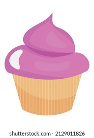 rosafarbene Cupcakes-Symbol auf weißem Hintergrund