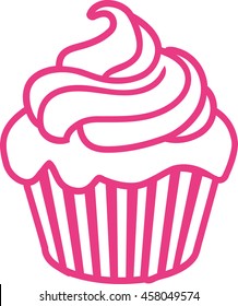 Pink Cupcake Outline Contour