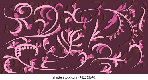
pink curls in abstraction