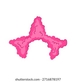 Pink curly wig represents fun, entertainment, and playful costume for carnival, circus, and children's parties, offering a cheerful and vibrant accessory