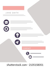 pink curriculum vitae template document