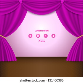 Pink Curtain Vector