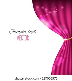 Pink curtains vector background