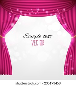 Pink Curtains Vector Background