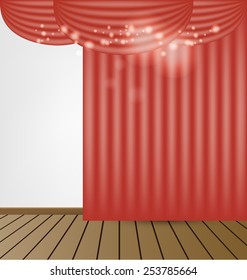 Pink curtains vector background