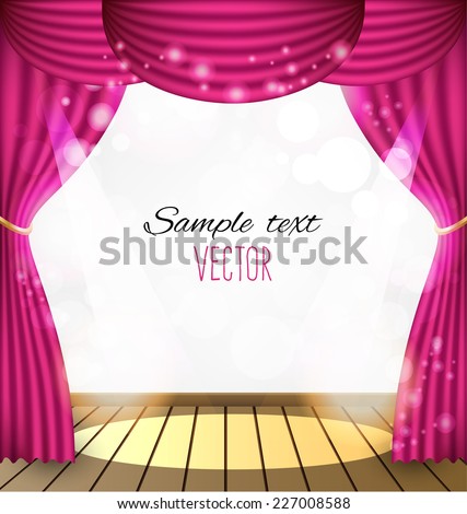 Pink Curtains Vector Background Stock Vector (Royalty Free) 227008588 ...