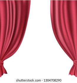 pink curtains vector illustration
