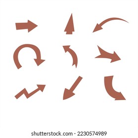 Pink Curve arrow vector icons, set round arrow up and down, black line collection. Simple illustration