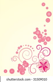 pink curved flower backdrop