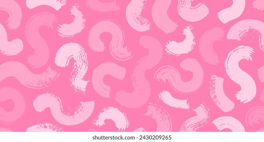 Pink curves  pattern. Gruge texture seamless background. Watercolor endless repeat backdrop. 
