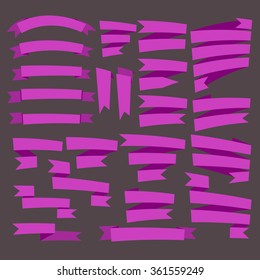Pink curving Ribbons set