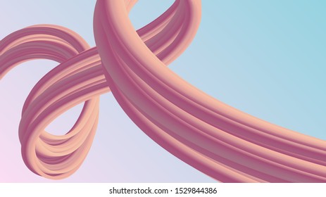 Pink curvy abstract element, rubber, chewing gum, futuristic modern background