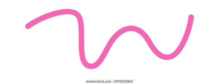 Pink curvy squiggle line doodle