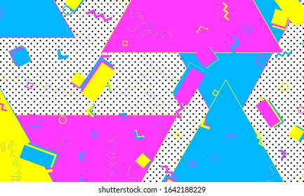 Pink Cute Artwork. Fun Pattern. Animation Design. Bright Composition. Yellow Color Cover. Beautiful Template. Blue Elements.