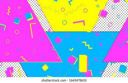 Pink Cute Artwork. Fun Pattern. Animation Design. Bright Composition. Yellow Color Cover. Beautiful Template. Blue Elements.