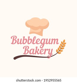 Pink lindo chicle cupcake panadería pastelería donut logo de tu empresa de panadería