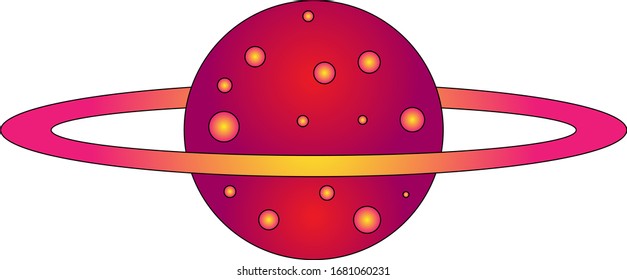 Planeta de dibujos animados rosados en vector