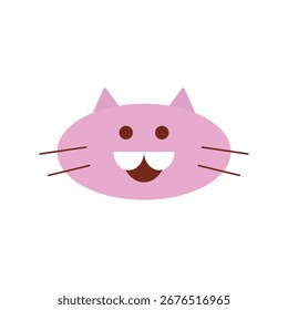 Elemento de dibujos animados de gato lindo rosa