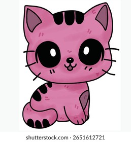 Pink Cute Cat Pet Dot Cartoon