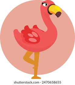 Pink cute flamingo vector illustration 