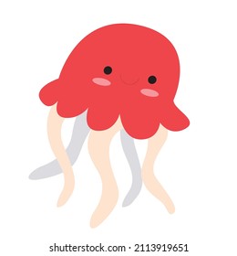 pink cute octopus vector illustration image