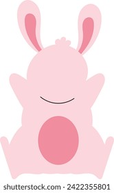 pink cute pets bunny child flat icon