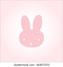 Pink cute rabbit smiled muzzle
