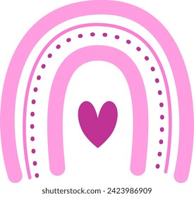 Pink Cute rainbow boho style, rainbow so cute, sweet heart