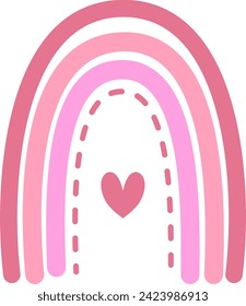 Pink Cute rainbow boho style, rainbow so cute, sweet heart