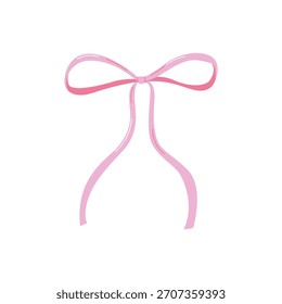 Ilustración vectorial de lazo de cinta linda rosa