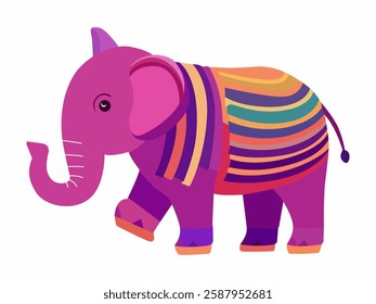 pink cute small elephant vector