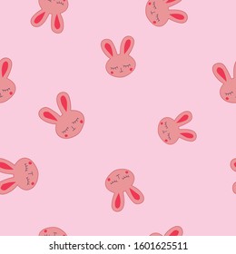 Pink and pink cute summer summer spring pattern with beautiful minimalistic bunnies for girls. very sweet.