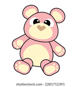 Pink cute teddy bear for kid and children.
