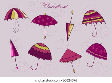 rosafarbener Regenschirm, Vektorgrafik