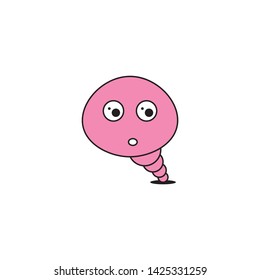 pink cute worm icon on a white background