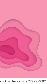 Pink cutout background, vector illustration