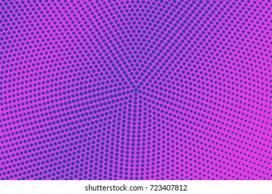 Pink and cyan abstract halftone vector background. Winter seasonal banner template. Smooth dotted pattern. Horizontal dotted gradient. Pop art design. Pastel halftone texture. Violet blue background