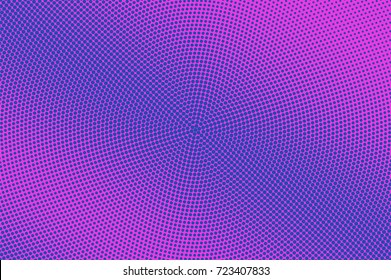 Pink and cyan abstract halftone vector background. Winter seasonal banner template. Smooth dotted pattern. Horizontal dotted gradient. Pop art design. Pastel halftone texture. Violet blue background