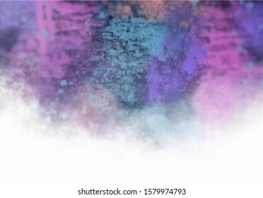 pink cyan nebula smoky hand painted abstract background