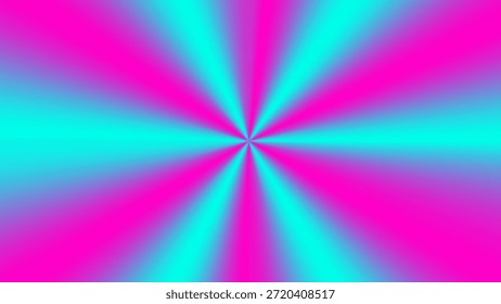 Rosa und Cyan radialer Farbverlauf-Hintergrund mit weichen Sunburst-Strahlen und lebendigen Neon Blend
