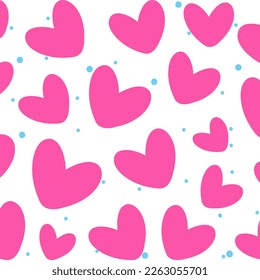 Pink And Cyan valentine Heart Polka Dot Pattern