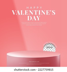 Pink cylinder podium, minimal style on pink blackground. Concept of design for product display. Vector illustration
