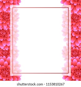 Pink Dahlia Banner Card Border Mexicos Stock Vector (Royalty Free ...