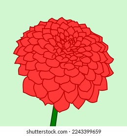 color de icono del vector de flor de dahlia rosa
