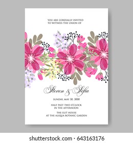 Pink Dahlia Tropical Flower Wedding Invitation