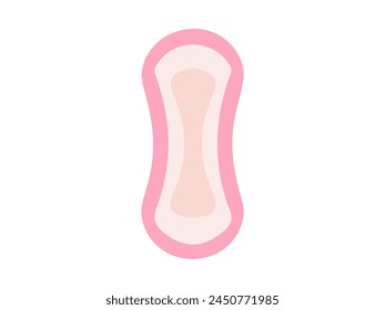 Pink Daily liner. Panty liner vector illustration. Daily feminine hygiene pad. Soft sanitary liner isolated on white surface. Concept of daily feminine care, light protection, intimate hygiene